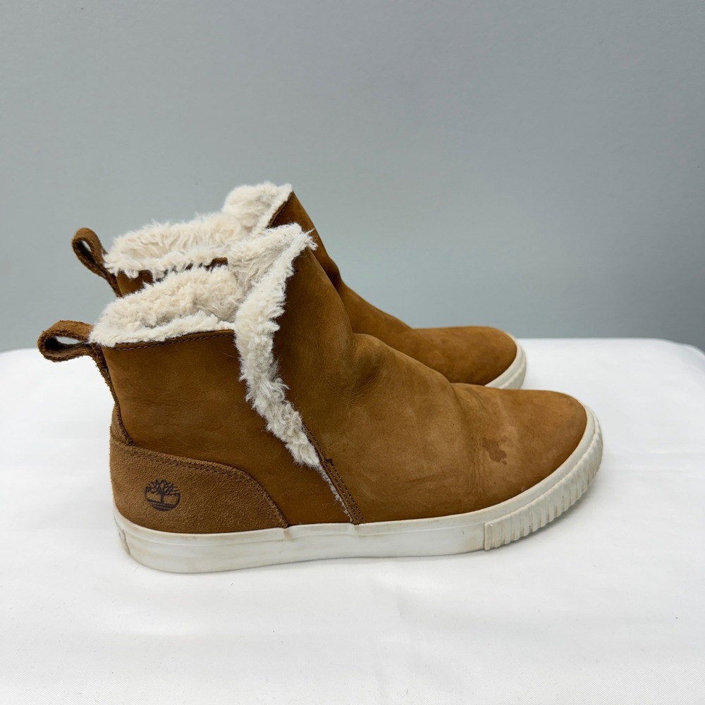 Timberland Skyla Bay Women's 7 Leather Faux Fur Lined Booties A2KWN A83118 - Picture 4 of 8